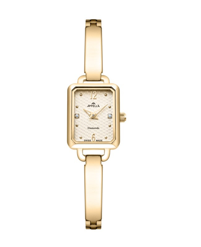 Ceas Appella, L50009.1171DQ, 18x22 mm, gold, cadran cu diamante (2 pietre)