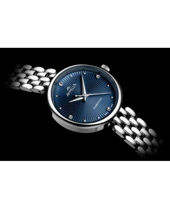 Ceas Appella, L50020.5145DQ, 29 mm, silver, cadran cu diamante (4 pietre)