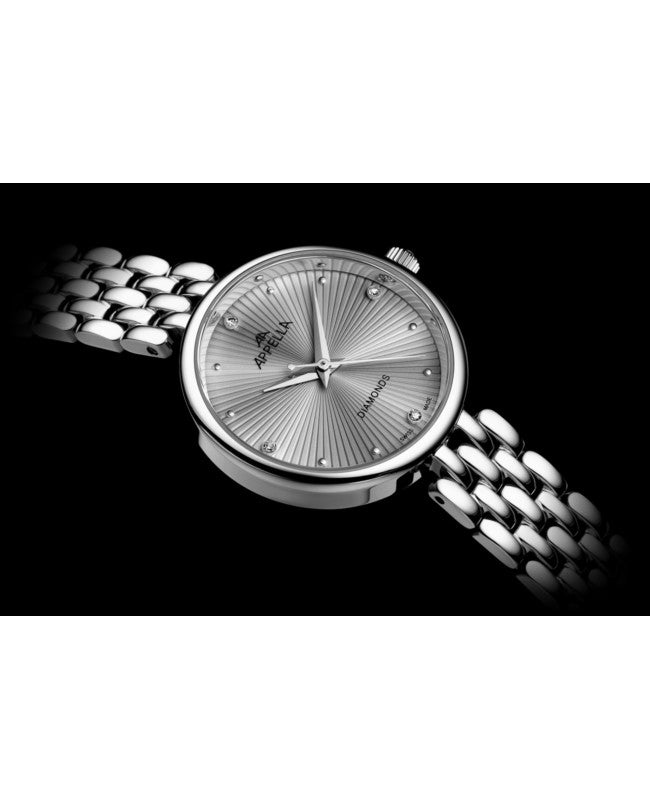 Ceas Appella, L50020.5147DQ, 29 mm, silver, cadran cu diamante (4 pietre)
