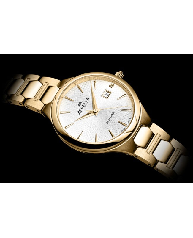 Ceas Appella, L50010.1113DQ, 31 mm, gold, cadran cu diamante (1 piatră)