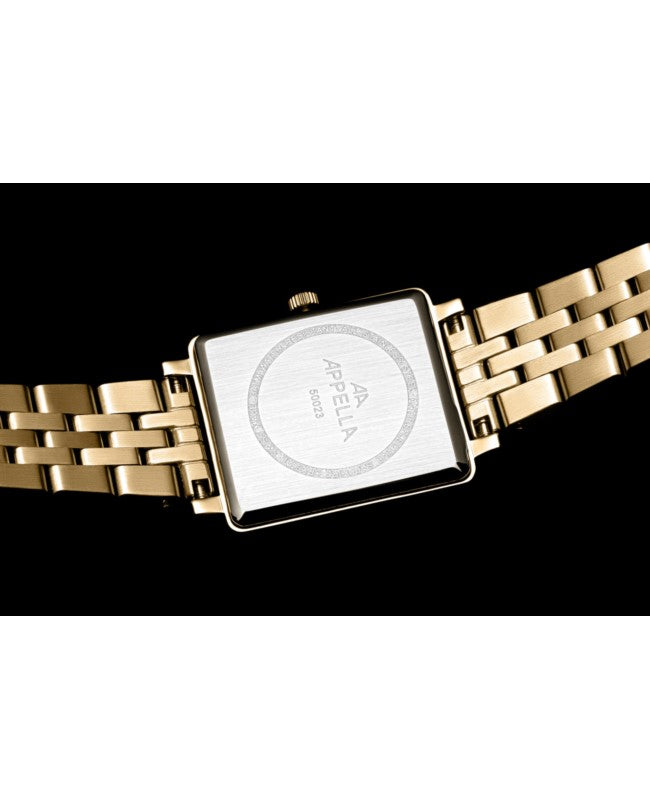 Ceas Appella, L50023.1163DQ, 24x26 mm, gold, carcasă decorată cu diamante (8 pietre)