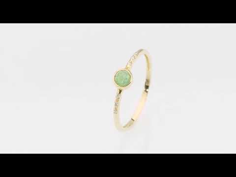 Inel Aur 14K W596 Turmalină Verde 0.30ct Video
