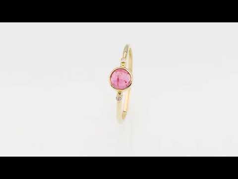 Inel Aur 14K W597 Turmalină Roz 0.60ct Video