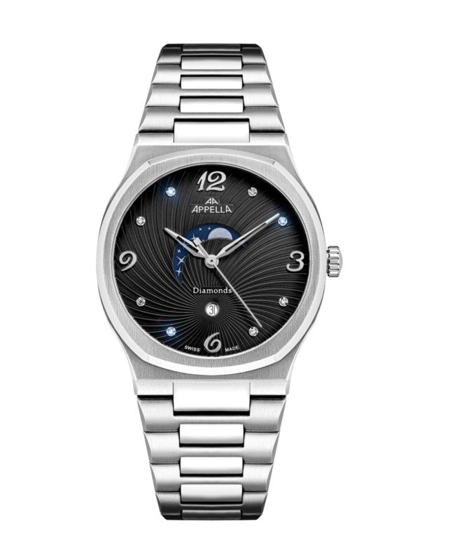 Ceas Appella, L32006.5174QD, 36,5 mm, silver, cadran cu diamante (8 pietre)