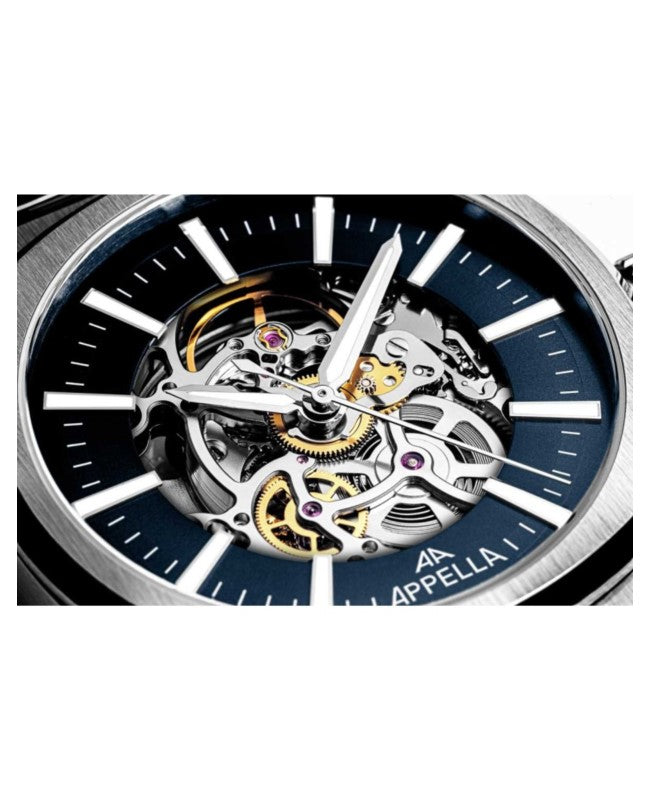 Ceas Appella, L12006.5115ASQ, 43 mm, silver, capac spate cu sticlă de safir