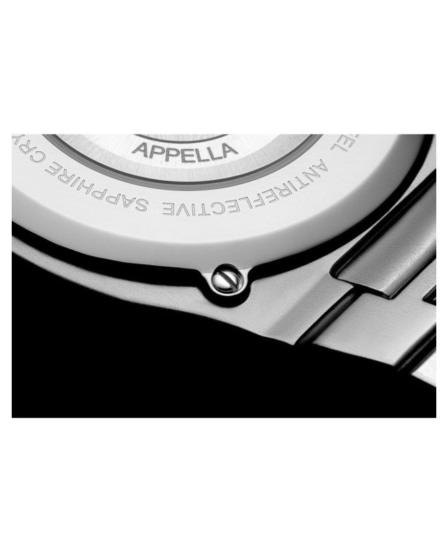 Ceas Appella, L12006.5115ASQ, 43 mm, silver, capac spate cu sticlă de safir