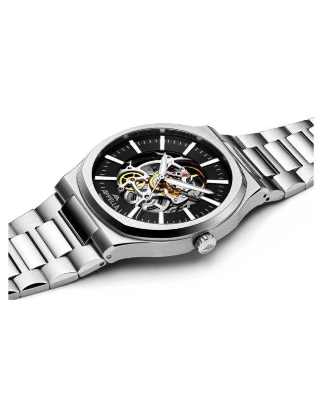 Ceas Appella, L12006.5114ASQ, 43 mm, silver, capac spate cu sticlă de safir