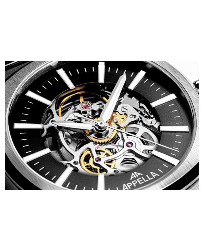Ceas Appella, L12006.5114ASQ, 43 mm, silver, capac spate cu sticlă de safir