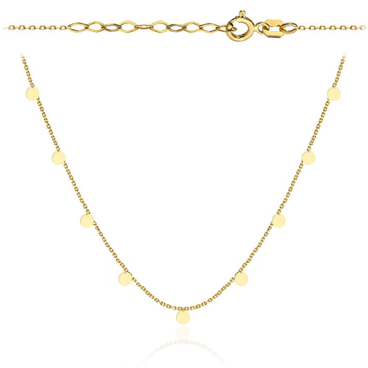 Colier de aur cu inele suspendate 39+3cm