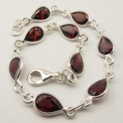 Bratara Argint 925 cu Garnet 21.2 cm lungime
