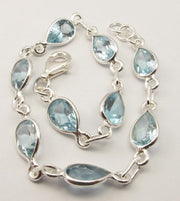 Bratara Argint 925 cu Topaz Albastru 21.2 cm lungime