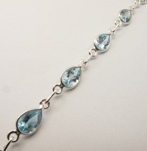 Bratara Argint 925 cu Topaz Albastru 21.2 cm lungime
