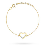 Bratara Inima Aur 14 K cu Diamante 0.015 ct
