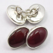 Butoni Argint 925 cu Carnelian 1.4 cm lungime