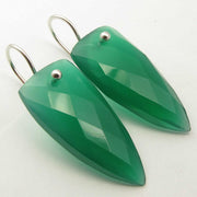 Cercei Argint 925 cu Onix verde,3.7 cm lungime