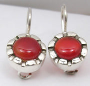Cercei Argint 925 cu Carnelian, 2.3 cm lungime
