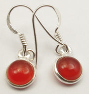 Cercei Argint 925 cu Carnelian, 2.7 cm lungime