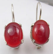 Cercei Argint 925 cu Carnelian, 2.7 cm lungime