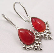 Cercei Argint 925 cu Carnelian, 2.8 cm lungime