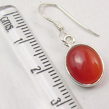 Cercei Argint 925 cu Carnelian, 2.9 cm lungime