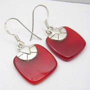 Cercei Argint 925 cu Carnelian, 3,4 cm lungime