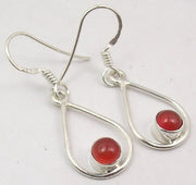 Cercei Argint 925 cu Carnelian, 3.5 cm lungime