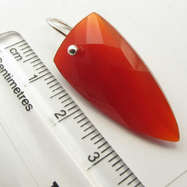 Cercei Argint 925 cu Carnelian, 3.7 cm lungime