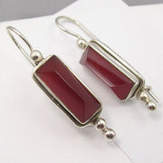 Cercei Argint 925 cu Carnelian, 3.9 cm lungime