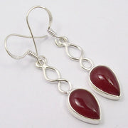 Cercei Argint 925 cu Carnelian, 4.1 cm lungime