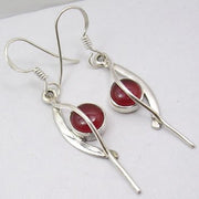 Cercei Argint 925 cu Carnelian, 4,5 cm lungime