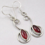 Cercei Argint 925 cu Carnelian, 4 cm lungime
