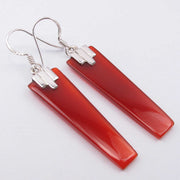 Cercei Argint 925 cu Carnelian, 5.3 cm lungime