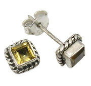 Cercei Argint 925 cu Citrin, 0.7 cm lungime