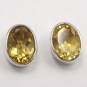 Cercei Argint 925 cu Citrin, 0.9 cm lungime