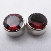 Cercei Argint 925 cu Garnet, 0.8 cm lungime