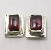 Cercei Argint 925 cu Garnet, 0,9 cm lungime