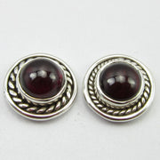 Cercei Argint 925 cu Garnet 1 cm lungime