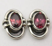 Cercei Argint 925 cu Garnet,1 cm lungime