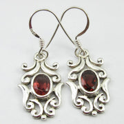 Cercei Argint 925 cu Garnet 3,5 cm lungime