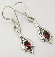 Cercei Argint 925 cu Garnet,3.6 cm lungime