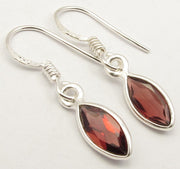 Cercei Argint 925 cu Garnet, 3 cm lungime