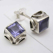 Cercei Argint 925 cu Iolit 0.7 cm lungime