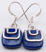Cercei Argint 925 cu Lapis Lazuli, 2.8 cm lungime