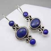 Cercei Argint 925 cu Lapis Lazuli, 3,8 cm lungime