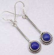 Cercei Argint 925 cu Lapis Lazuli, 4.6 cm lungime
