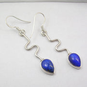 Cercei Argint 925 cu Lapis Lazuli 4,9 cm lungime