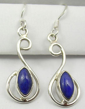 Cercei Argint 925 cu Lapis Lazuli, 4 cm lungime