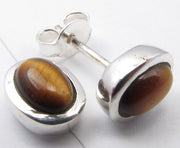 Cercei Argint 925 cu Ochi de Tigru 0.9 cm lungime
