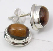 Cercei Argint 925 cu Ochi de Tigru, 1.2 cm lungime