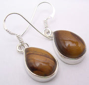 Cercei Argint 925 cu Ochi de Tigru, 3.3 cm lungime